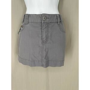Y2K Vintage Billabong Skirt Medium Gray Canvas Mini Low Rise Surf Beach 90s